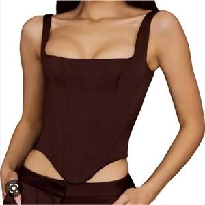 House of CB Brown Bustier Top